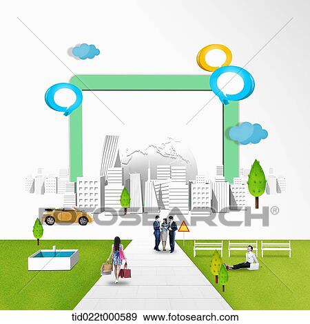 Stock Illustration - illustration of smart eco city. Fotosearch