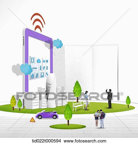 illustration of smart eco city View Large Illustration Stock Illustration - illustration of smart eco city. Fotosearch