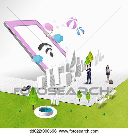 Stock Illustration - illustration of smart eco city. Fotosearch