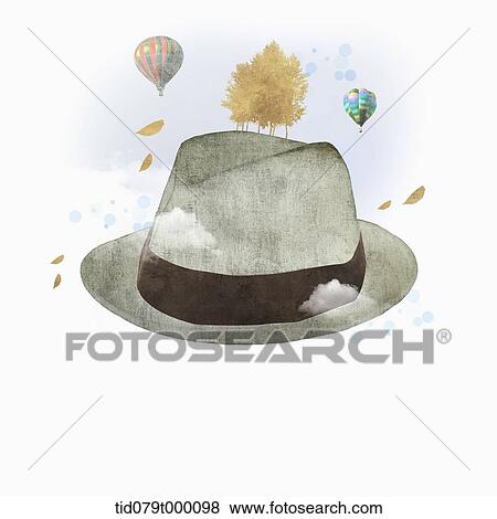 illustration of trees on a hat View Large Illustration Stock Illustration - illustration of trees on a hat. Fotosearch