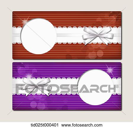 Clip Art - illustration of two different color, present like gift cards. Fotosearch