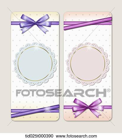 Clipart - illustration of two different color, present like gift cards. Fotosearch