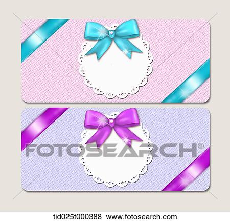 Stock Illustration - illustration of two different color, present like gift cards. Fotosearch