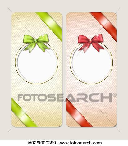 Stock Illustration - illustration of two different color, present like gift cards. Fotosearch