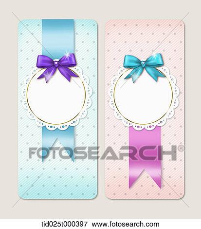 Stock Illustration - illustration of two different color, present like gift cards. Fotosearch