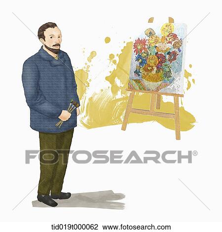 illustration of Van Gogh View Large Illustration Drawing - illustration of Van Gogh. Fotosearch