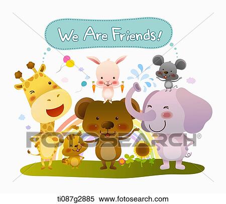 illustration of we are friends View Large Illustration Stock Illustration - illustration of we are friends. Fotosearch