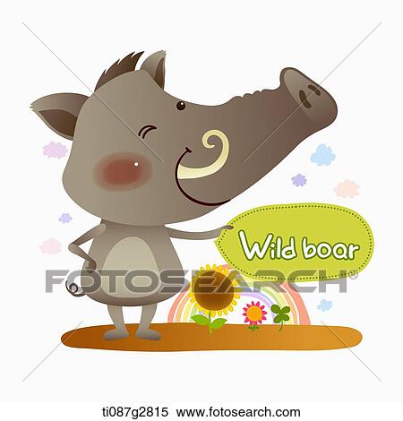 illustration of wild boar View Large Illustration Stock Illustration - illustration of wild boar. Fotosearch