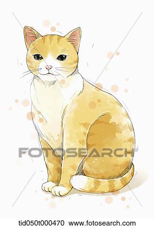 illustration painting of cat View Large Illustration Clipart - illustration painting of cat. Fotosearch