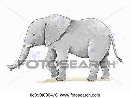 Stock Illustration - illustration painting of elephant. Fotosearch