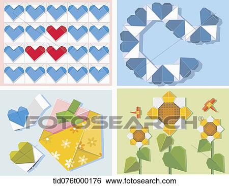 Stock Illustration - illustration set of origami. Fotosearch