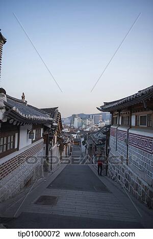 Drawing - images from a historical Korean village. Fotosearch