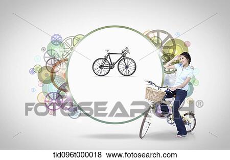 Stock Illustration - letter template featuring bicycle. Fotosearch