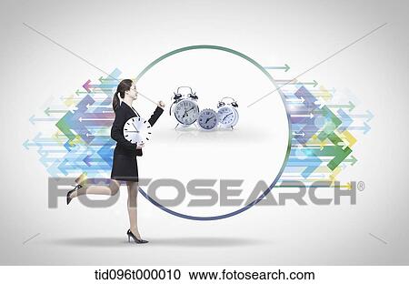 Clipart - letter template featuring clocks. Fotosearch