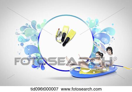 Stock Illustration - letter template featuring flippers. Fotosearch