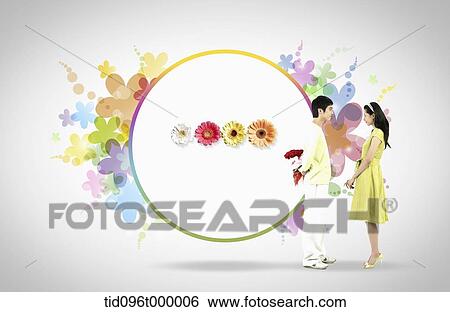 Stock Illustration - letter template featuring flowers. Fotosearch
