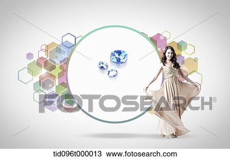 Drawing - letter template featuring jewel. Fotosearch