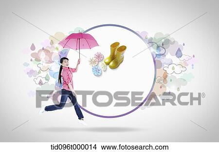 letter template featuring rain items View Large Illustration Stock Illustration - letter template featuring rain items. Fotosearch