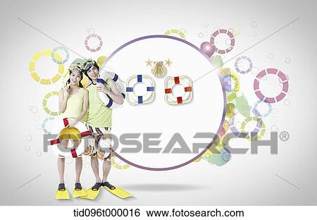 Stock Illustration - letter template featuring swim tube. Fotosearch