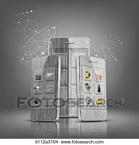 mobile devices looking like marbles View Large Illustration Stock Illustration - mobile devices looking like marbles. Fotosearch