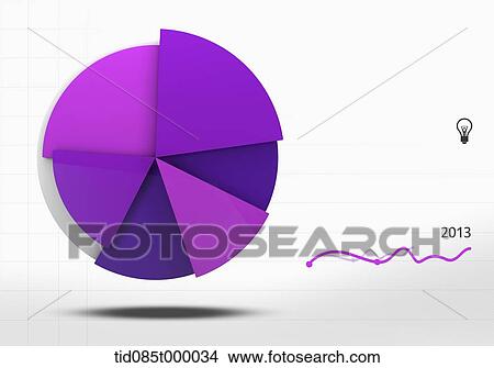Stock Illustration - purple pie chart next to a line chart. Fotosearch