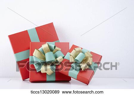 Stock Illustration - red gift boxes with nice ribbons. Fotosearch