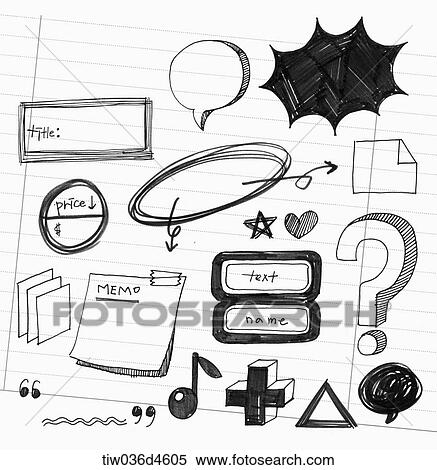 Stock Illustration - sketches of different items. Fotosearch