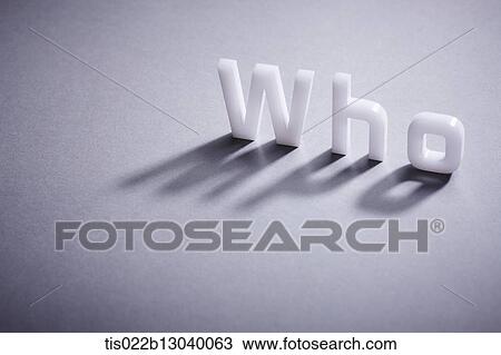 Drawing - the word who and a question mark. Fotosearch