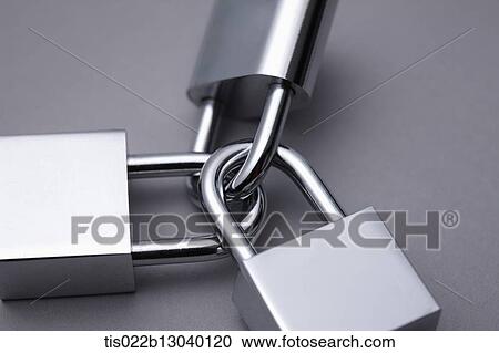 Clipart - three locks attached. Fotosearch