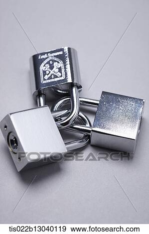 three locks attached View Large Illustration Stock Illustration - three locks attached. Fotosearch
