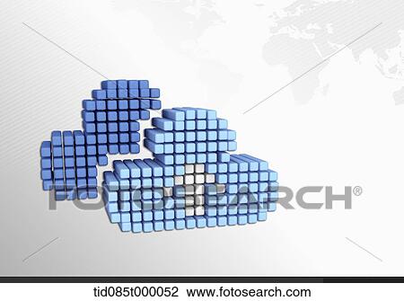 two blue clouds made out of bars View Large Illustration Drawing - two blue clouds made out of bars. Fotosearch