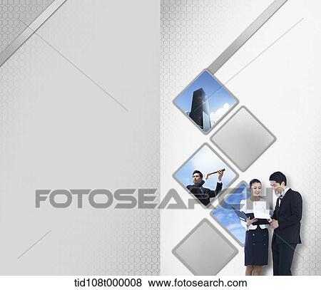 Stock Illustration - two business people having a discussion. Fotosearch