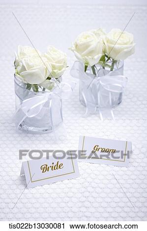 Clip Art - wedding cards with white roses. Fotosearch