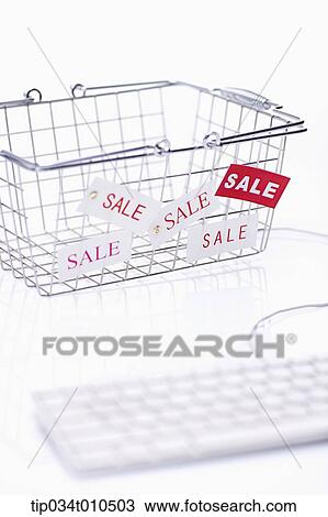 a basket with memo tags saying sale View Large Photo Image Stock Image - a basket with memo tags saying sale. Fotosearch