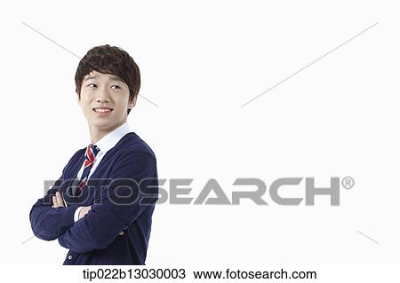 Stock Image - a boy in school uniform. Fotosearch