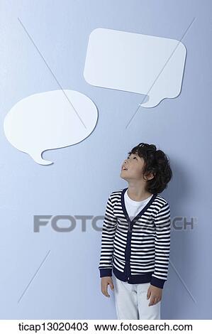 a boy with empty speech bubbles View Large Photo Image Stock Image - a boy with empty speech bubbles. Fotosearch