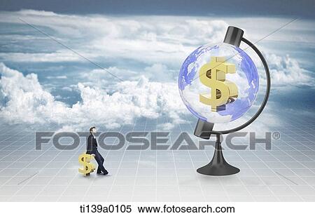 a businessman in the sky with a dollar View Large Photo Image Stock Photography - a businessman in the sky with a dollar. Fotosearch