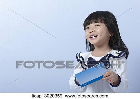 a girl with a bankbook View Large Photo Image Stock Photo - a girl with a bankbook. Fotosearch