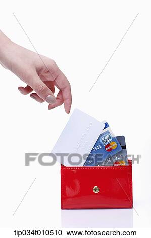a hand taking credit cards from a wallet View Large Photo Image Stock Image - a hand taking credit cards from a wallet. Fotosearch