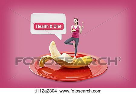 Picture - a woman on diet. Fotosearch