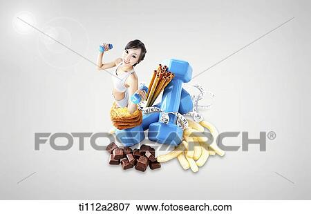 a woman on diet View Large Photo Image Stock Photo - a woman on diet. Fotosearch