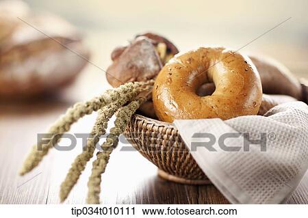baked bread on a basket View Large Photo Image Stock Image - baked bread on a basket. Fotosearch