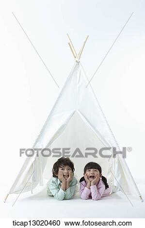 brother and sister in a tent View Large Photo Image Stock Image - brother and sister in a tent. Fotosearch