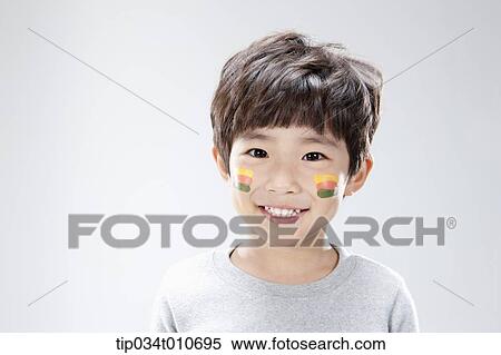 close up of a boy with face paint playing View Large Photo Image Stock Photography - close up of a boy with face paint playing. Fotosearch