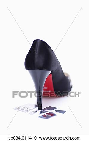 heel breaking a card View Large Photo Image Stock Image - heel breaking a card. Fotosearch