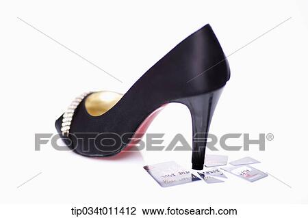 heel breaking a card View Large Photo Image Stock Image - heel breaking a card. Fotosearch