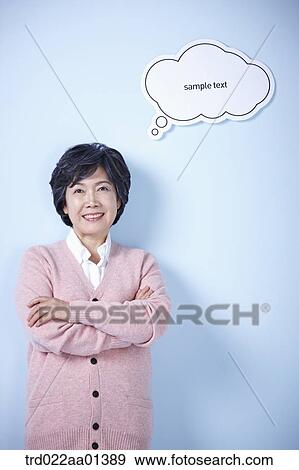 middle aged woman with a speech bubble View Large Photo Image Stock Photo - middle aged woman with a speech bubble. Fotosearch