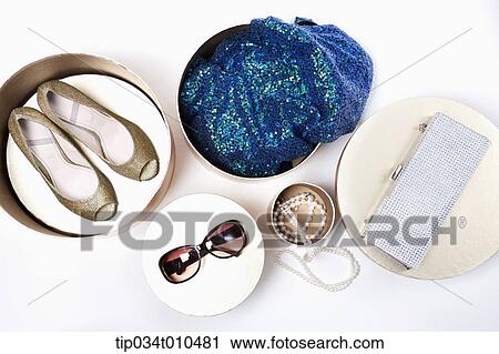 shopping items on golden boxes View Large Photo Image Stock Image - shopping items on golden boxes. Fotosearch