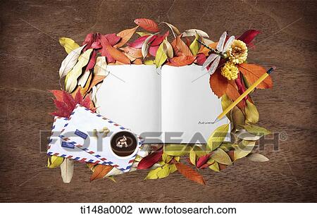 a blank paper surrounded by autumn color leaves View Large Photo Image Stock Image - a blank paper surrounded by autumn color leaves. Fotosearch