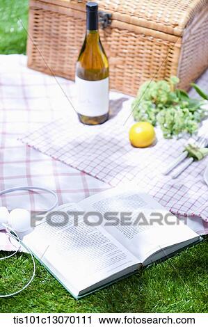 a book next to a picnic set View Large Photo Image Stock Image - a book next to a picnic set. Fotosearch
